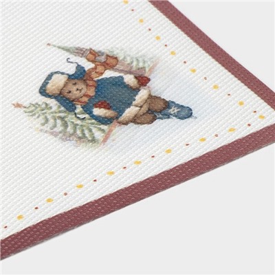 Салфетки сервировочные Доляна «Московский мишка», 4 шт., новогодние, 45×30 см