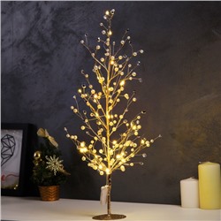 Светодиодный куст «Бусины» 55 × 30 × 3 см, 20 LED, постоянное свечение, от батареек CR2032х2 (в комплекте), свечение тёплое белое