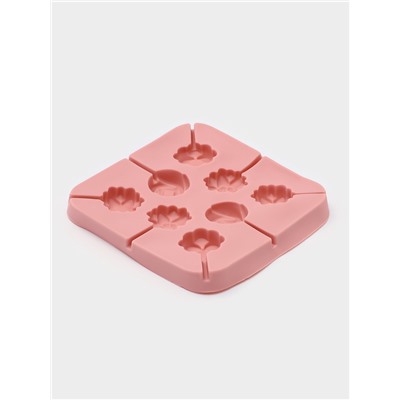 Форма для леденцов Доляна «Летний полдень», силикон, 12.5×12.5×1.5 см, 8 ячеек (2.7×2.7 см), с палочками, МИКС