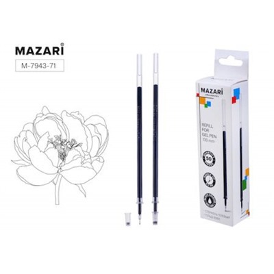 Стержень гелевый 130 мм M-7943-71 черный, игольчатый пиш.узел 0.5мм Mazari