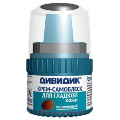 Дивидик Крем-самоблеск для гладкой кожи коричневый с губкой 55мл
