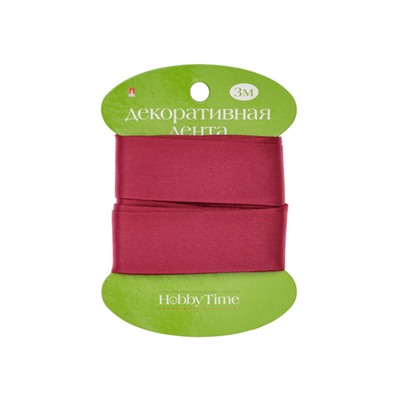 Лента декоративная АТЛАСНАЯ "БОРДОВАЯ" 3 м х 25 мм 2-616/20 Альт