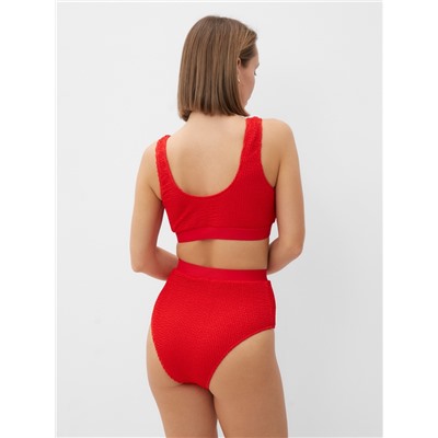 Купальник раздельный фактурный с топом женский MINAKU, размер 42, красный