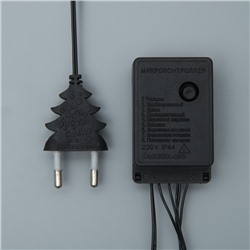 УЦЕНКА Гирлянда «Нить», 20 м, IP20, 200 LED, 220 В, 8 режимов, тёмная нить, свечение белое