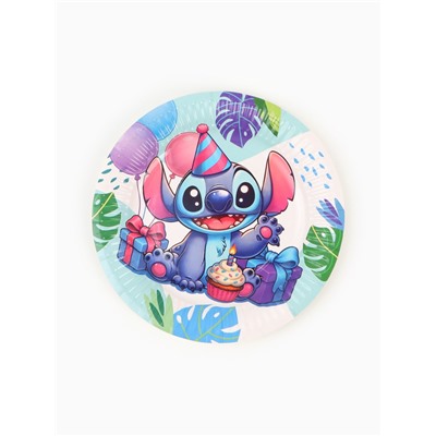 Посуда одноразовая бумажная на 10 персон: стаканы, тарелки, скатерть, Стич