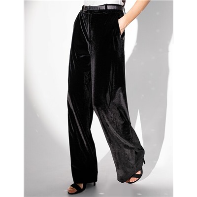 Брюки палаццо широкие из мягкого бархата