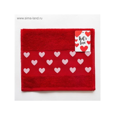 Полотенце махровое «Этель. Это любовь», 30×60 см, 100% хлопок, бордовое