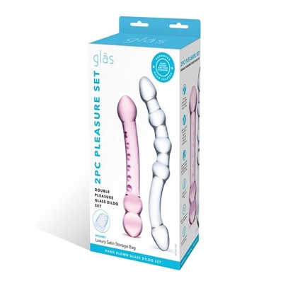 Набор из 2 стеклянных двухголовых фаллоимитаторов Pleasure Set