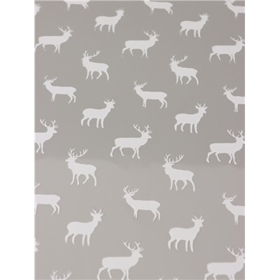 Пленка новогодняя глянцевая «Северные олени», прозрачная, белый, 0.7×7.5 м, 40 мкм, 200 г