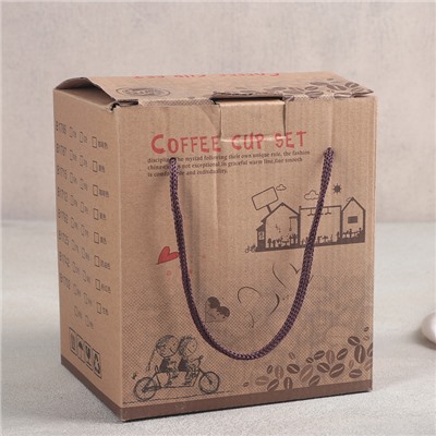 Набор чайный «Волна», 6 предметов: 2 чашки 200 мл, 2 блюдца 14 см, 2 ложки, на металлической подставке