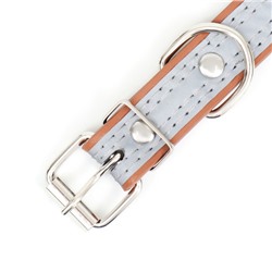 Ошейник со светоотражающей полосой и косточками, 45×2 см, цвет МИКС