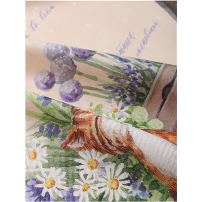 Скатерть «Этель. Уютные коты», 180×147 см, 100% хлопок, саржа 190 г/м²