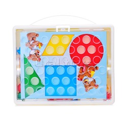 Игра 4в1 (Мозаика, Мемо, Лабиринт, Лото) Серия "Мозайкин" чемодан в коробке