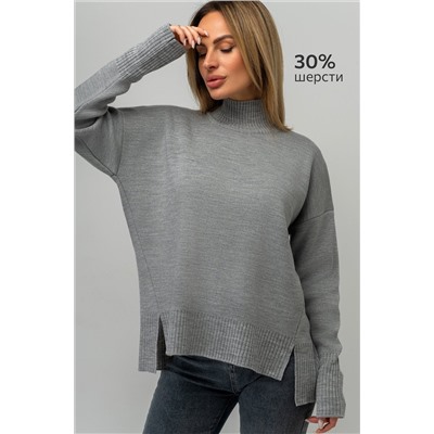 Женский джемпер оверсайз с воротником-стойкой Happyfox