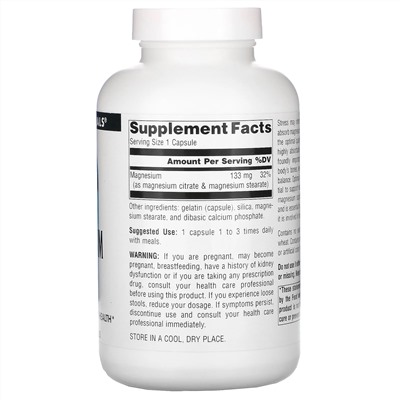 Source Naturals, цитрат магния, 133 мг, 180 капсул