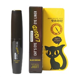 Jigott Водостойкая жидкая подводка для глаз / Cat's Eye Waterproof Liquid Eyeliner Black Brown, черно-коричневый 25826