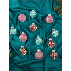 Ёлочные игрушки «Калейдоскоп» сеточка, шары новогодние, d=6 см, набор 12 шт., МИКС