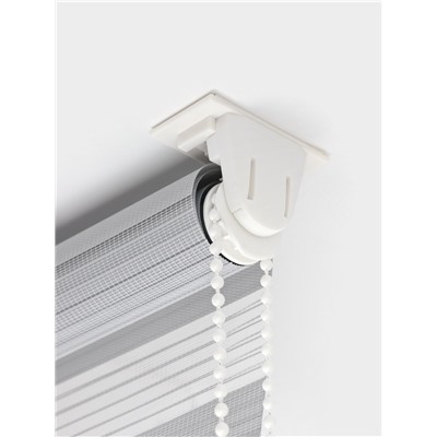 Штора рулонная 60×160 см «День и Ночь», по полотну 56×160 см, цвет стальной