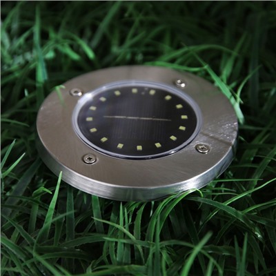 Садовый светильник, уличный, на солнечной батарее, 16 LED, свечение белое