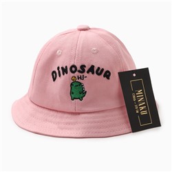 Панама для девочки MINAKU Dinosaur, розовая, размер 50 (1-3 года)