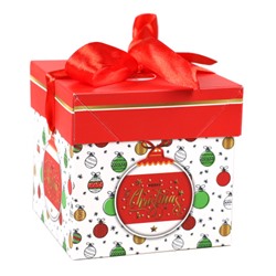 Коробка подарочная 10х10х10 см складная / A10-2 /уп 12/1200/Новый год