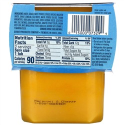 Gerber, Mac & Cheese Dinner with Vegetables, Sitter, 2 Pack, 4 oz (113 g) Each