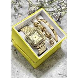 Подарочный набор для женщин часы, 2 браслета + коробка #22853233