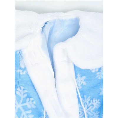 Карнавальный костюм для девочки «Снегурочка»: шуба, шапка, варежки, рост 122-134