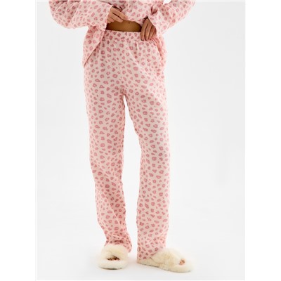 Пижама женская (рубашка, брюки) KAFTAN «Муслин: pink leopard», размер 40-42