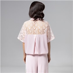 Рубашка комбинированная с кружевом, Стильное дежавю (розовый сон)