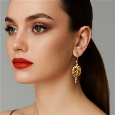 Серьги самовары ювелирная бижутерия коллекция "Дубай" покрытие позолота, арт.215.528