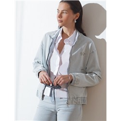 Джинсовый бомбер на молнии из эластичного плотного денима