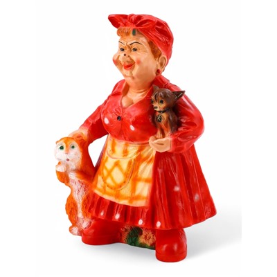 Садовая фигура из гипса «Тёща с котом и собакой», 51×44×77 см, МИКС