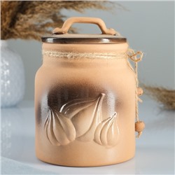 Банка для чеснока Борисовская керамика «Ретро», 1 л, 16×11.5 см, бежевый