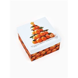 Набор новогодних подарочных коробок 6 в 1 «Яркие мандарины», 10×10×6 - 20×20×11 см