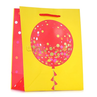 Бумажный пакет для сувенирной продукции с ламинацией, с шириной основания 17,8 cм, плотность бумаги 140 г/м2 / 17,8*22,9*9,8см арт.87951