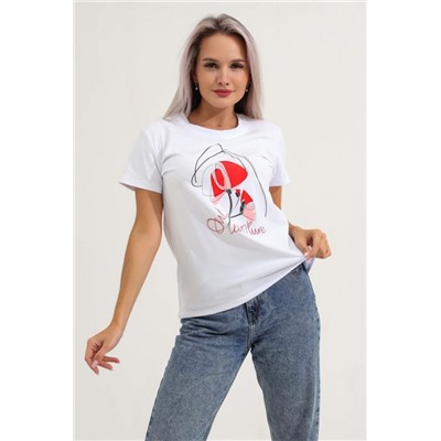 Футболка 11286 (Бело-красный)