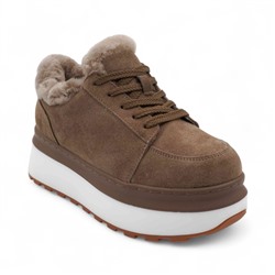 Ботинки из натуральной кожи на меху MD0123-1 бежевые