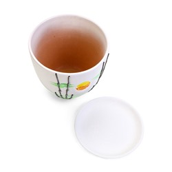 Горшок для цветов «Азия», 5 л, d=22 см, h=19.5 см, с поддоном, керамика, белый