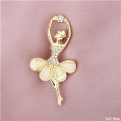Брошь Балерина 6 см/ 0203-1 /уп 36/золото