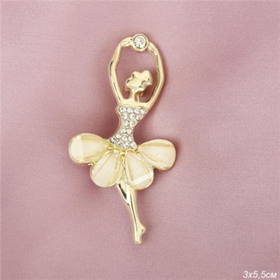 Брошь Балерина 6 см/ 0203-1 /уп 36/золото