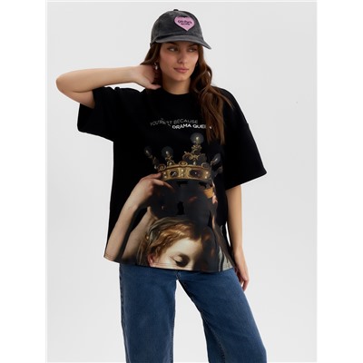 Футболка женская MIST Queen, размер 46, чёрная