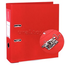 Папка с арочным механизмом A4 75 мм PP двусторонний разобранная, металлическая окантовка, запечатка форзаца, наварной карман с этикеткой, красная