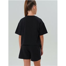 Комплект трикотажный для девочек: фуфайка (футболка), шорты