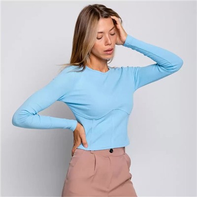 Лонгслив женский, голубой, размер 42-46