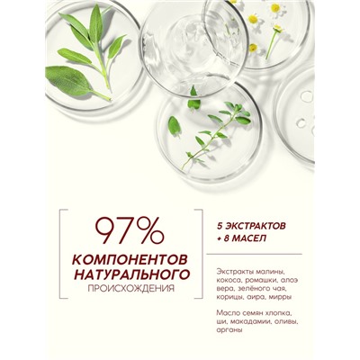 Шампунь для волос, питающий уход, аромат малины, 250 мл, Рябина