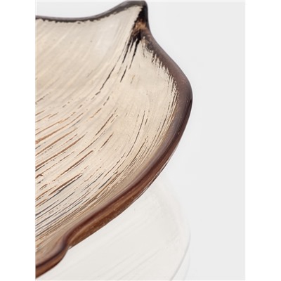 Блюдо сервировочное «КРАСКИ ОСЕНИ. ЖЁЛУДЬ», 17 см, стекло, коричневое