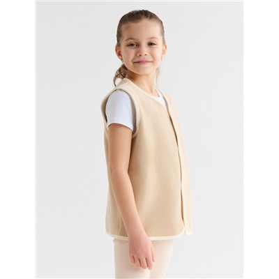 Жилетка флисовая детская Collorista, бежевая, рост 116 см