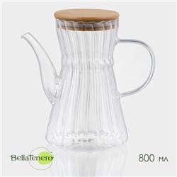 Заварочный чайник BellaTenero «Эко. Восток», 800 мл, 18×11.5×17 см, с бамбуковой крышкой, стекло