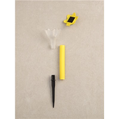 Садовый светильник «Цветок жёлтый», уличный, на солнечной батарее, 6×29×6 см, 1 LED, свечение белое